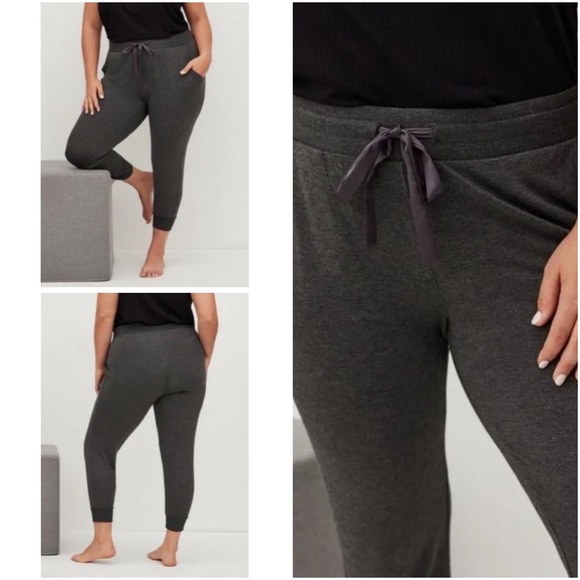 Torrid Sleep Women’s Gray Super Soft Crop Lounge Jogger (Size 3) - Picture 5 of 9